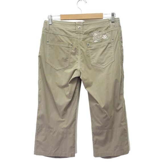 Kuhl Kendra Kapri Capri Pants Size 8 Beige Tan Cropped Hiking Pant Embroidered - Picture 3 of 13